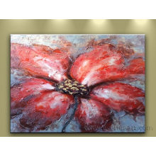 Pintura a óleo Handmade da flor na lona (FL1-015)
